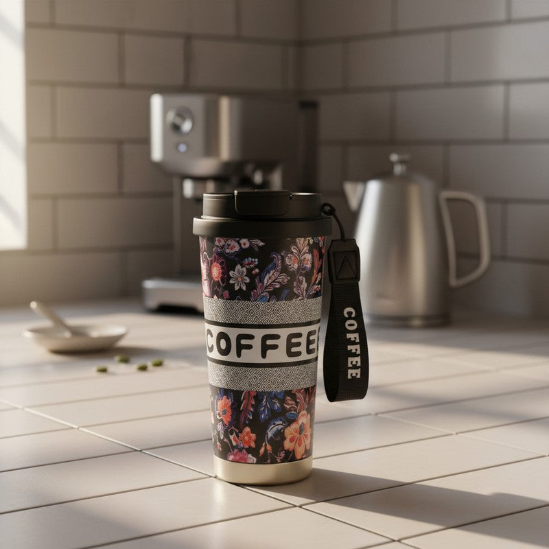 Moonlit Floral Coffee Tumbler media 3