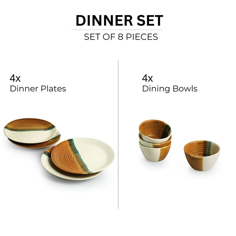 Cinnamon Grove Handcrafted Ceramic Dinner Set (120 mL Each) - 8 Piece Set media 6