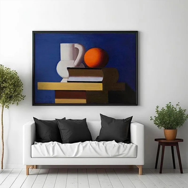 Arrangement With White Jug Canvas Wall Painting - Black Frame media 3