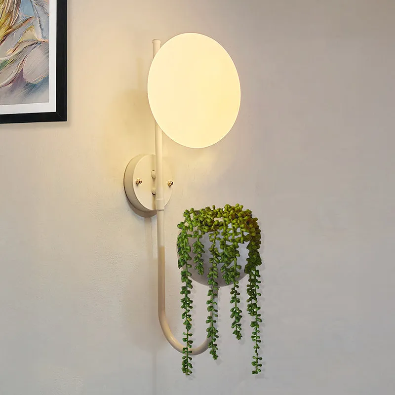 Folium Glass & Metal Wall Lamp - White media 1