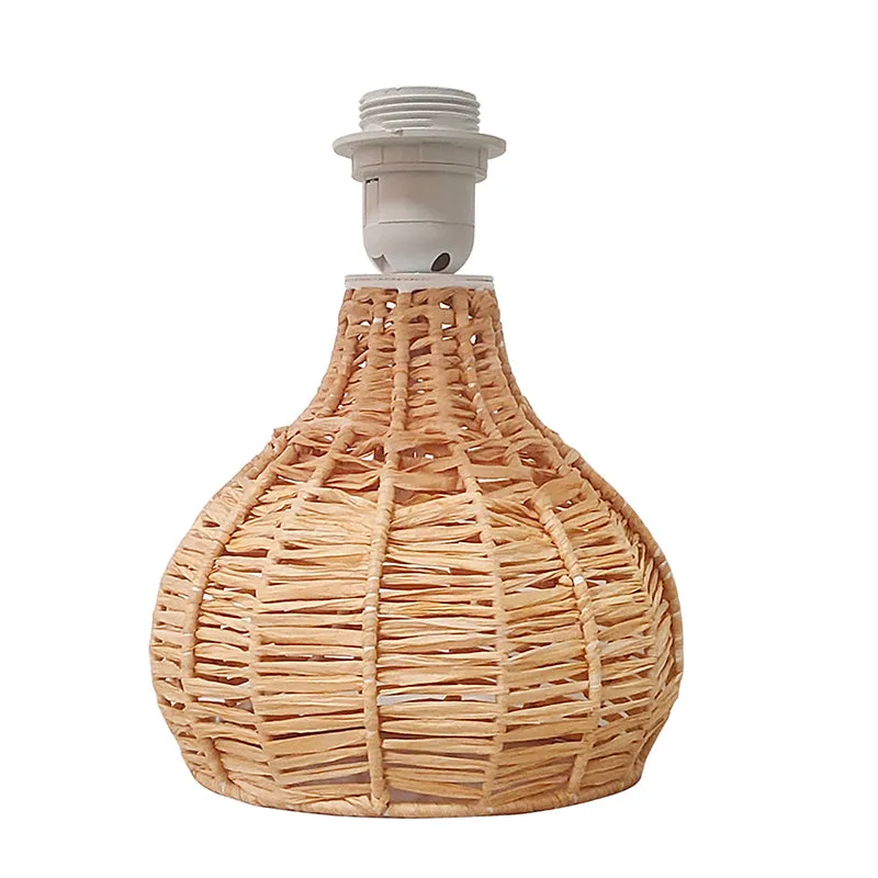 Palladian Edge Raffia Fabric Table Lamp - Beige,Brown media 4