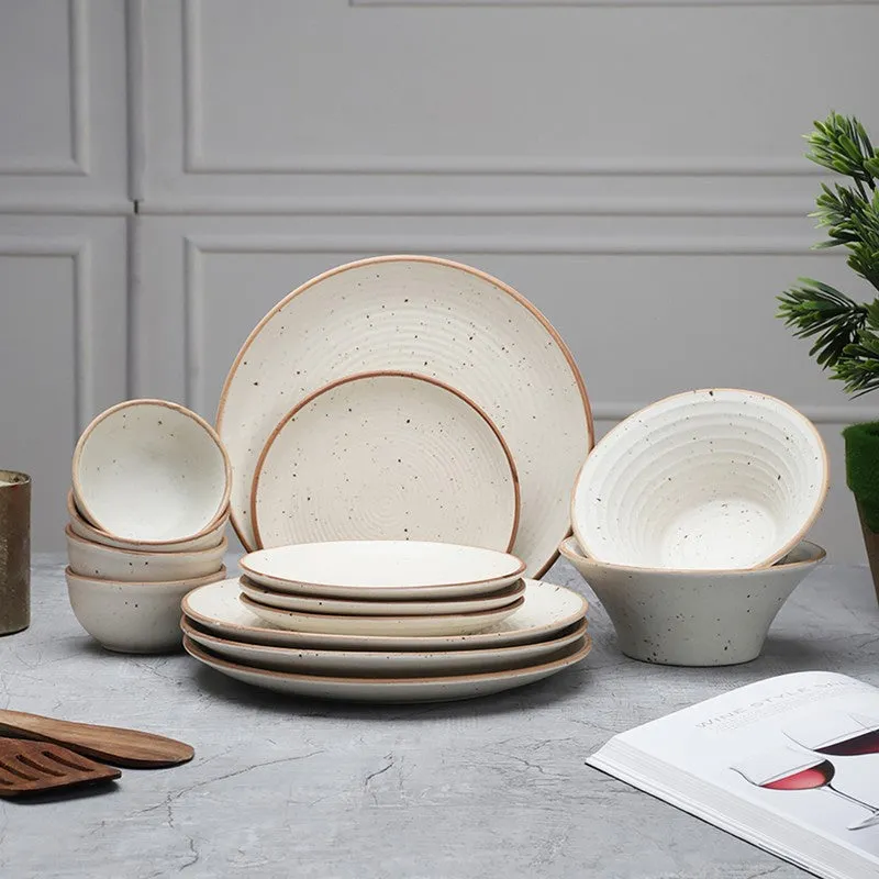 Rustline Stoneware Dinner Set - 14 Piece Set media 1