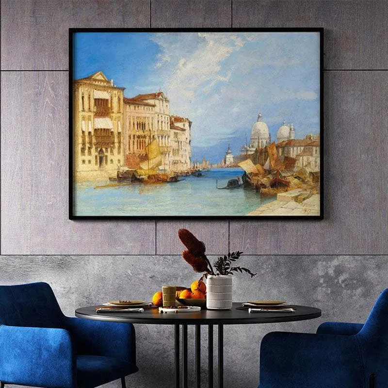 The Grand Canal, Venice Canvas Wall Painting - Black Frame media 1