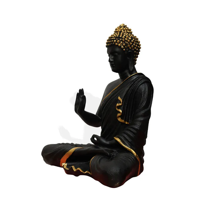 Buddha Charitha Showpiece - Black & Gold media 6