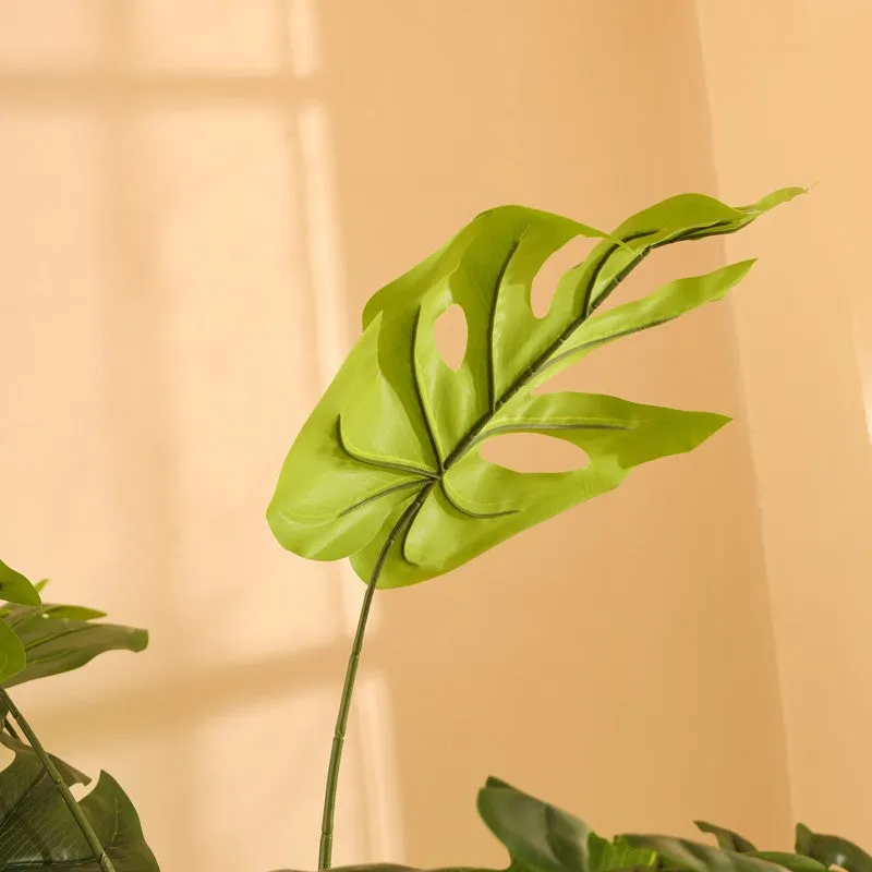 Artificial Monstera Plant With Black Plastic Pot - 6 ft media 7