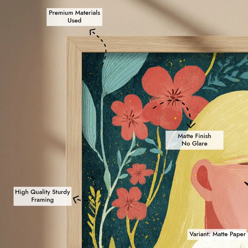 Petals & Paws Canvas Wall Painting - Brown Frame media 7