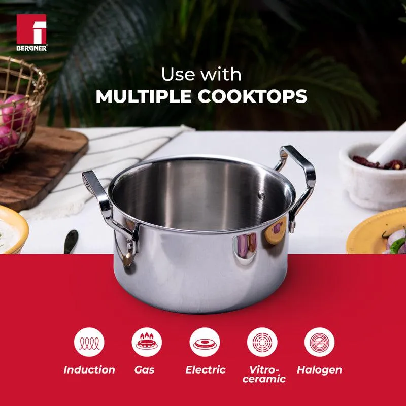 Bergner Induction Safe Cooking Pot With Lid - 3500 ml/8 Inches media 5