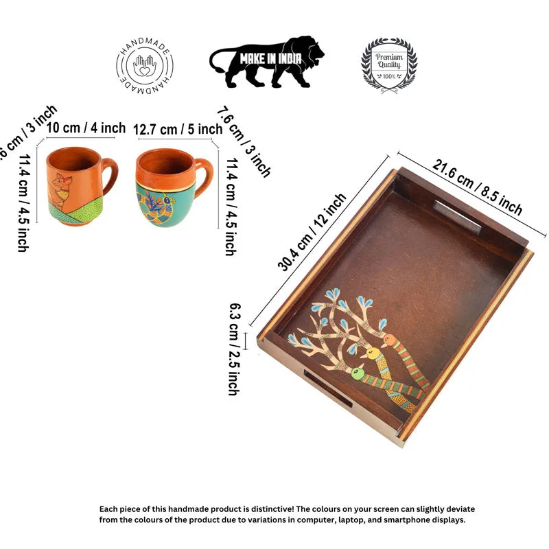 Indradatt Serving Tray With Cups - Three Piece Set media 5