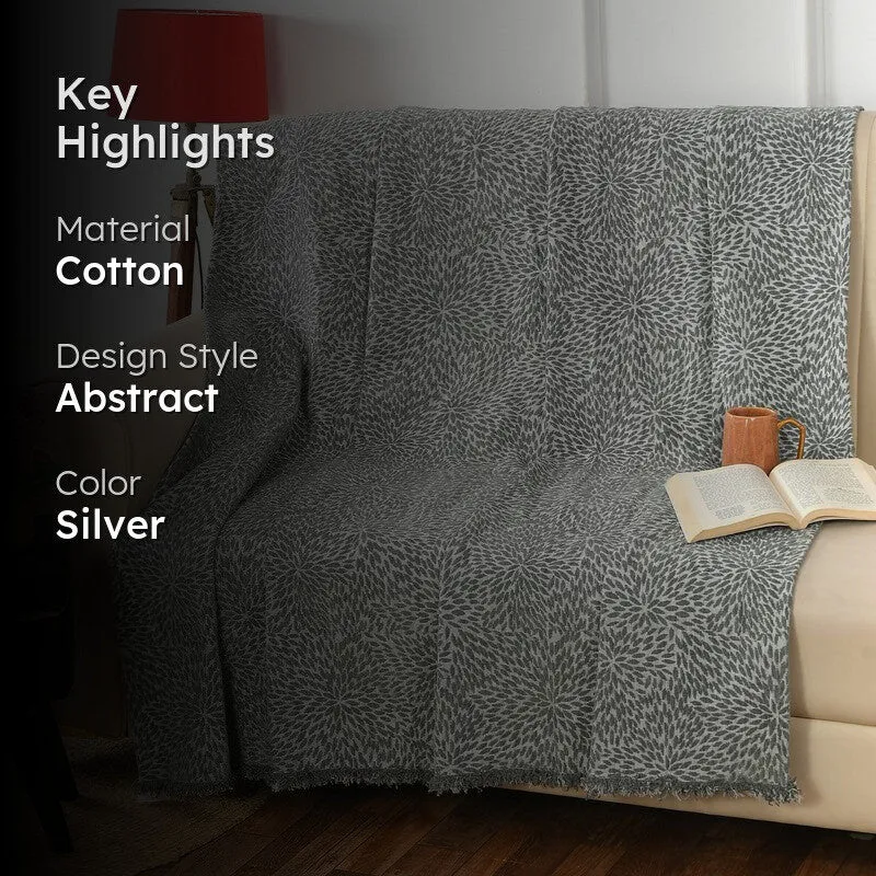 Daisytwist Abstract Cotton Throws - Sliver media 2