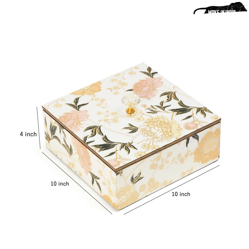 Amber Fleur Dry Fruit Container - Ivory, Peach media 8