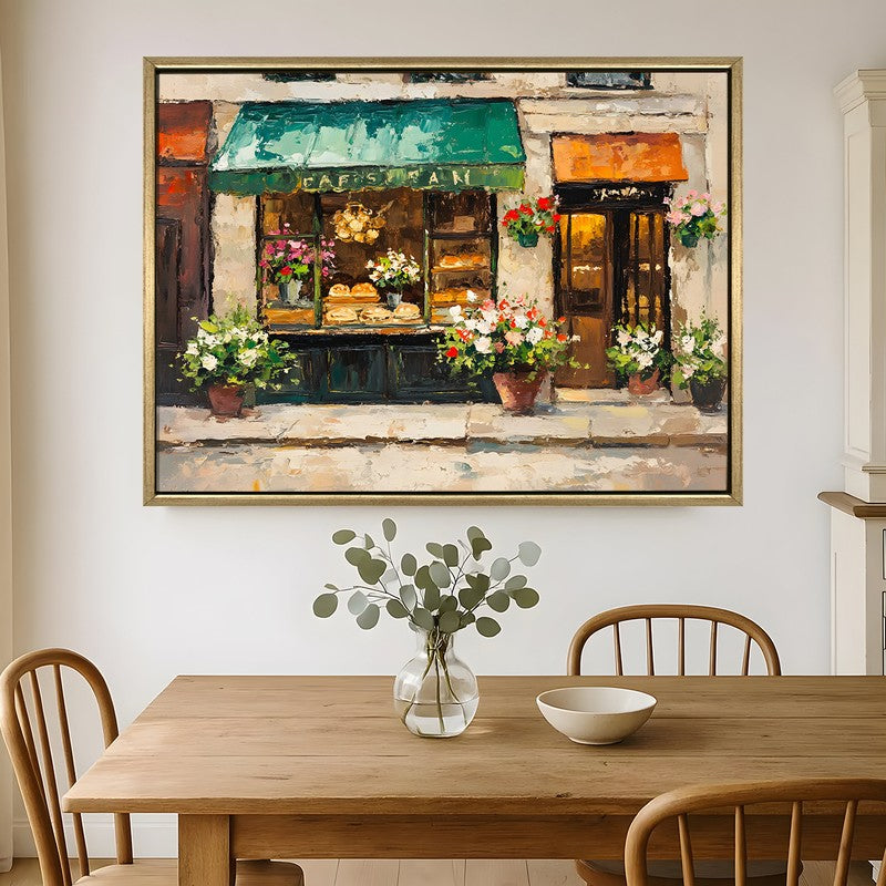 Flowerpots Canvas Wall Painting With Frame