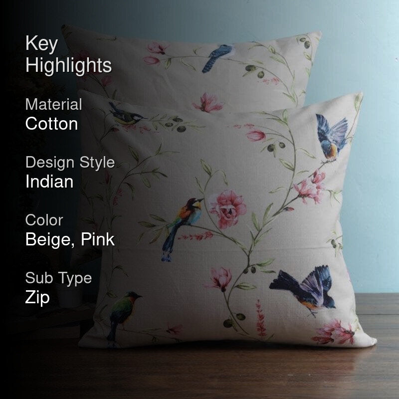 Little Chirpie Cushion Cover (Beige) - Set Of Two media 2