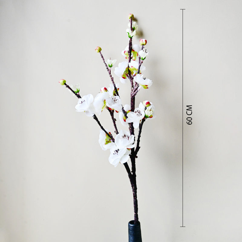 Artificial Plum Blossom Flower Stick - White media 5