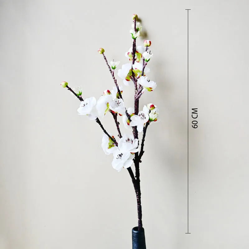 Artificial Plum Blossom Flower Stick - White - 5