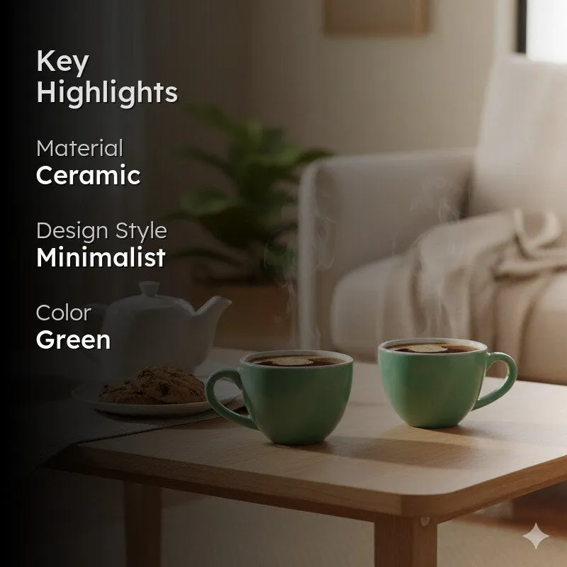 Brew Ceramic Tea Cup (80 mL Each) - Set Of Two media 2