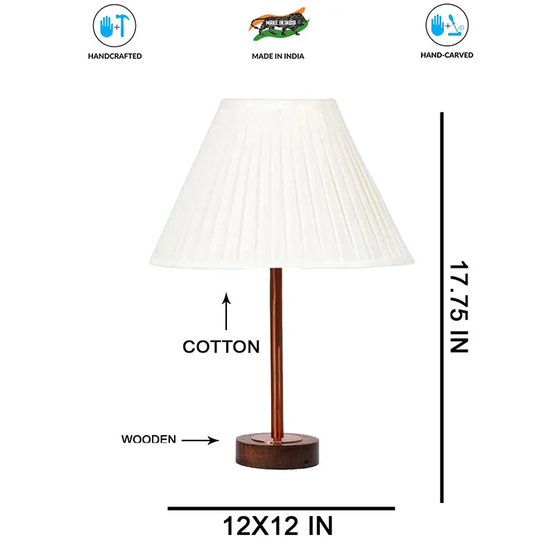 Pleatra Rodin Wooden Table Lamp - White,Brown media 7