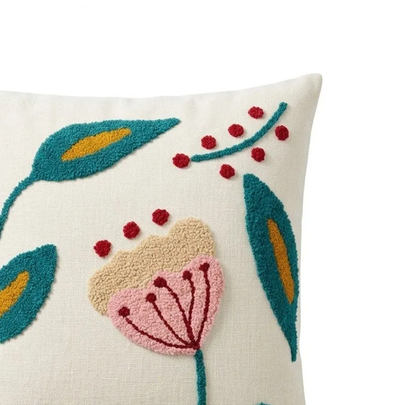 Stitch Bloom Tufted Cotton Cushion Cover media 6