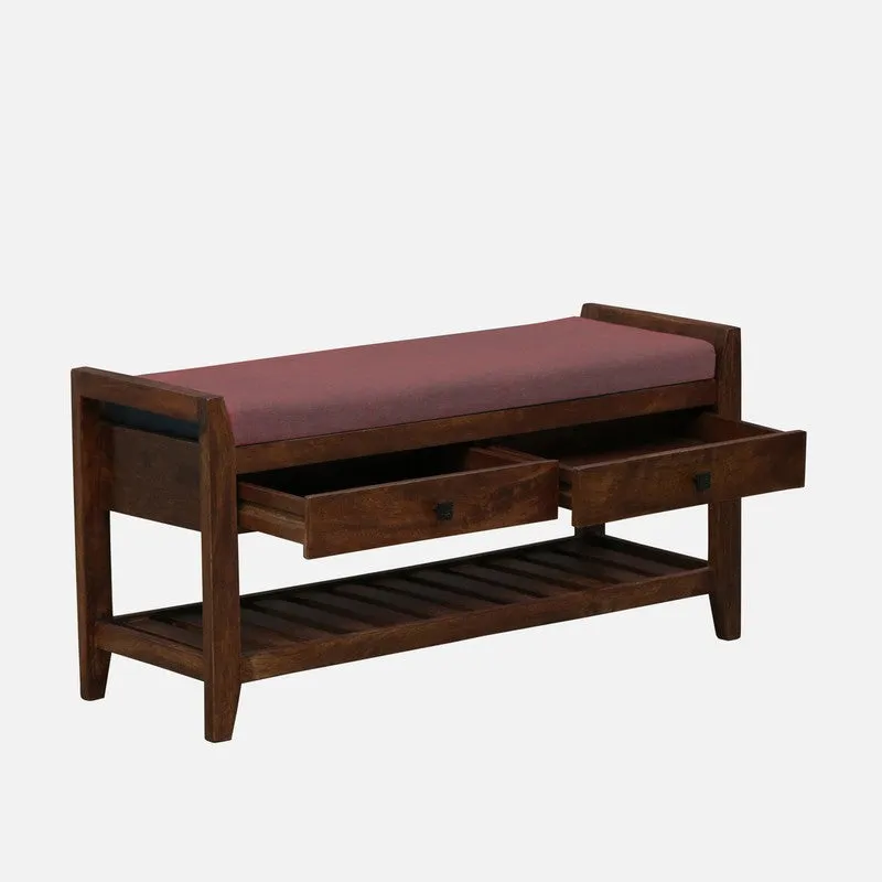 Harbor Nest Mango Wood Shoe Rack - Pink media 4