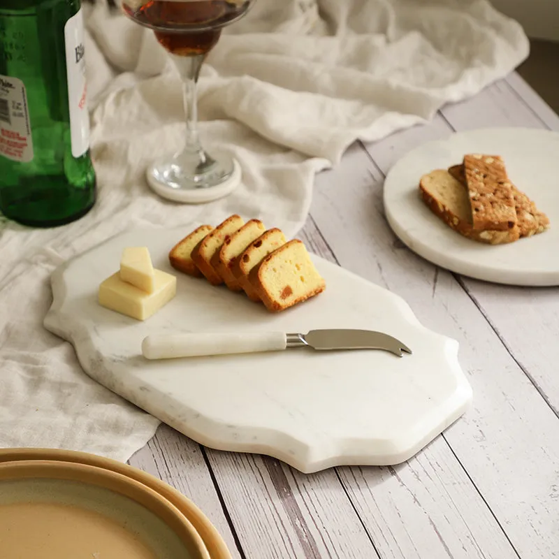 Bergamo Marble Platter With Knife - Two Piece Set media 1