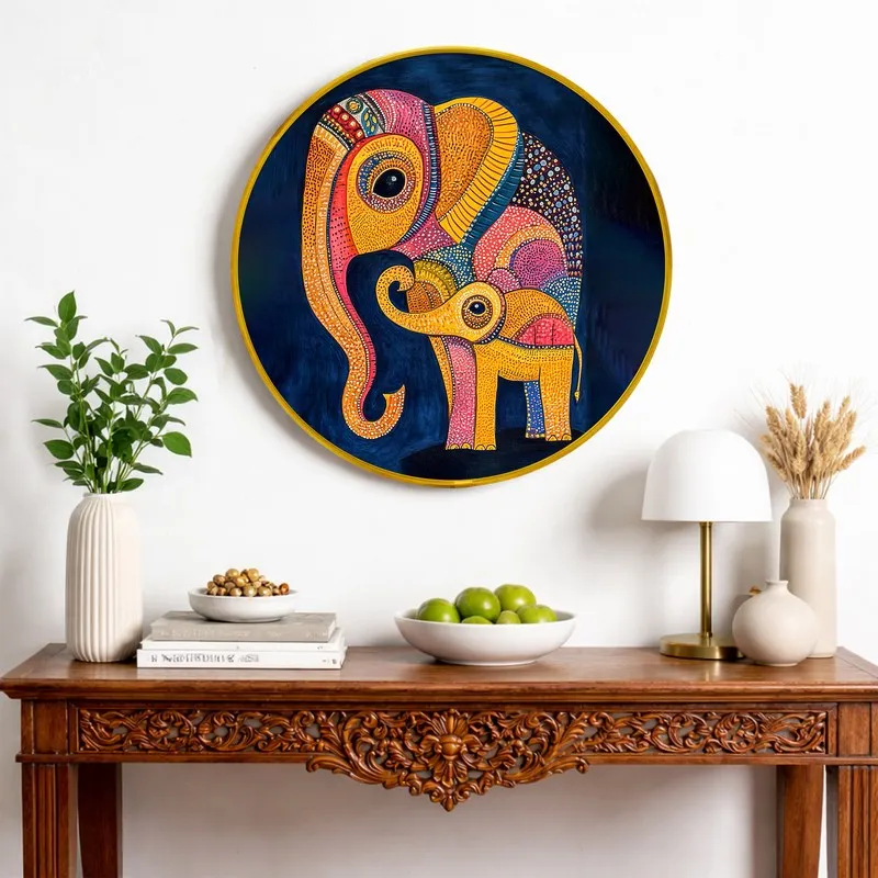 Colorful Elephant Motif Paper Wall Art media 4