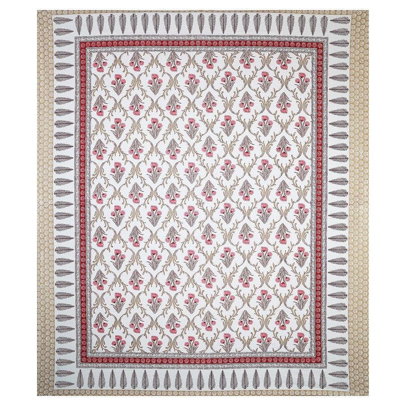 Giselle Floral Cotton Bedsheet (Red) - 160 TC media 3