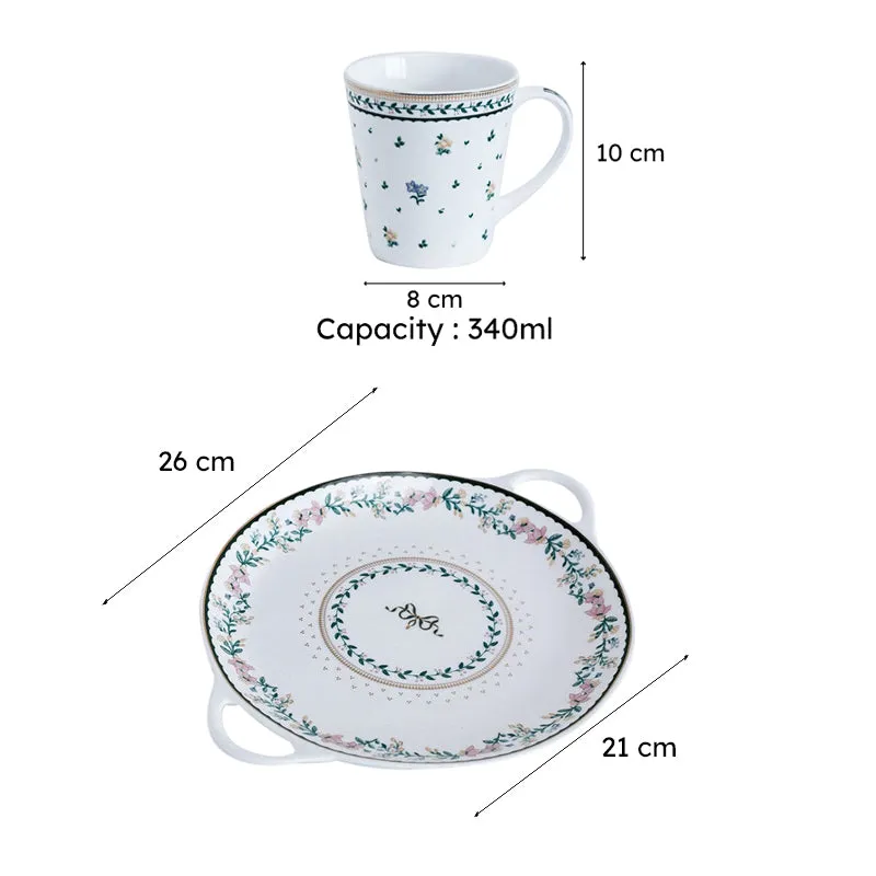 Magique by The Wishing Chair Emerald Ribbon Lustre Mugs & Platter With Giftbox - Three Piece Set media 13