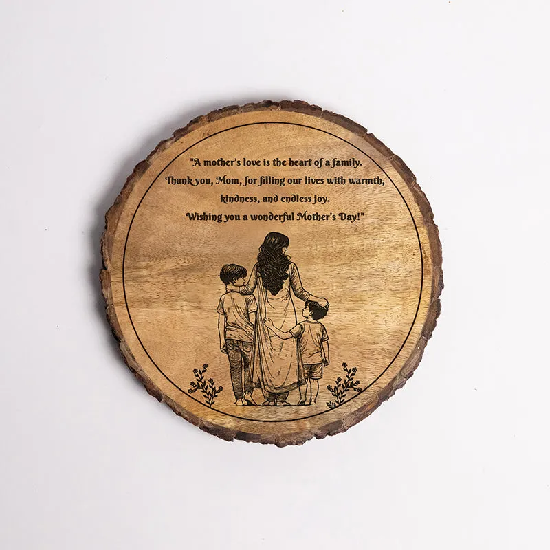 Heart Of Family Wood Showpiece - Round media 5