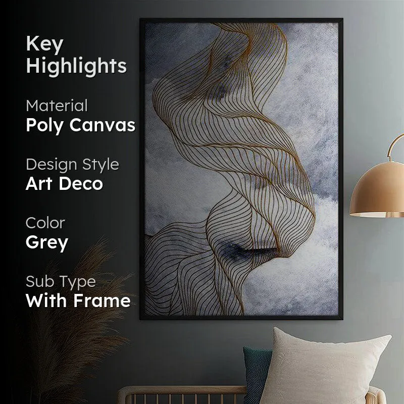 Aurum Silens Abstract Wall Painting With Frame media 2