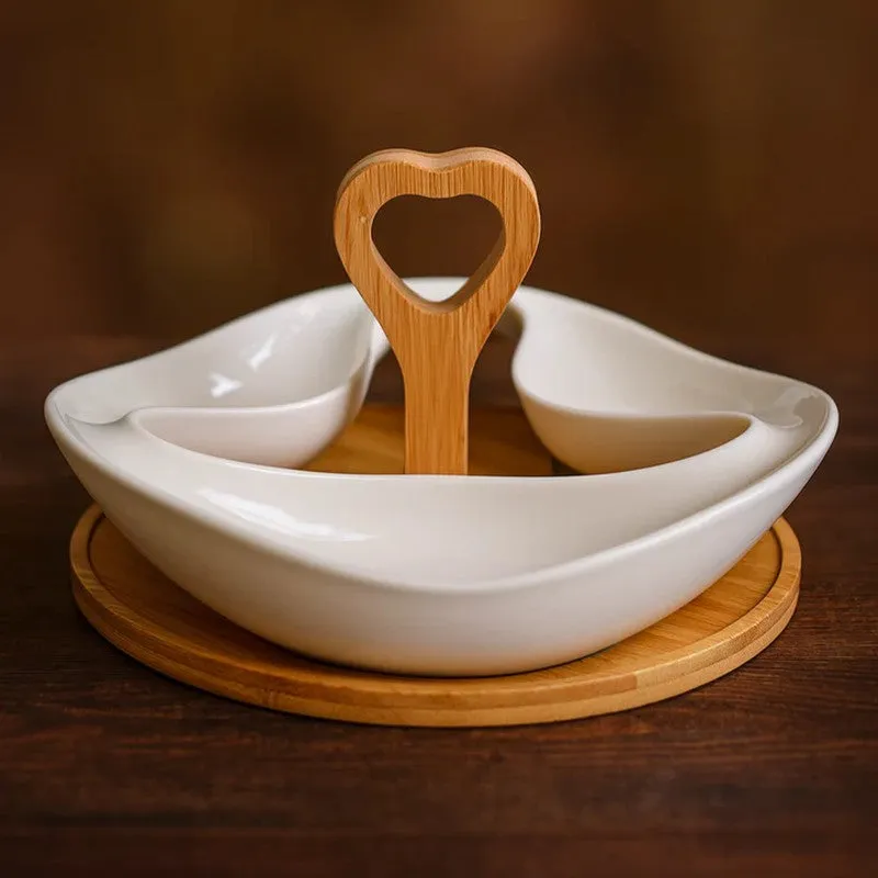 Modo Ceramic Platter - White & Brown media 1
