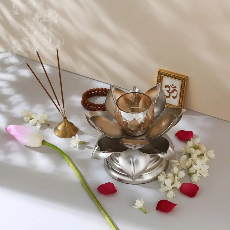 Bloomaura Metal & Glass Tealight Candle Holders media 3
