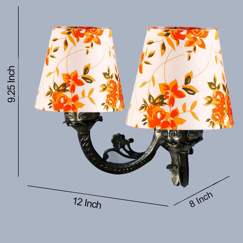 Vintage Ibis Flora Conical Duo Fabric & Metal Wall Lamp media 5
