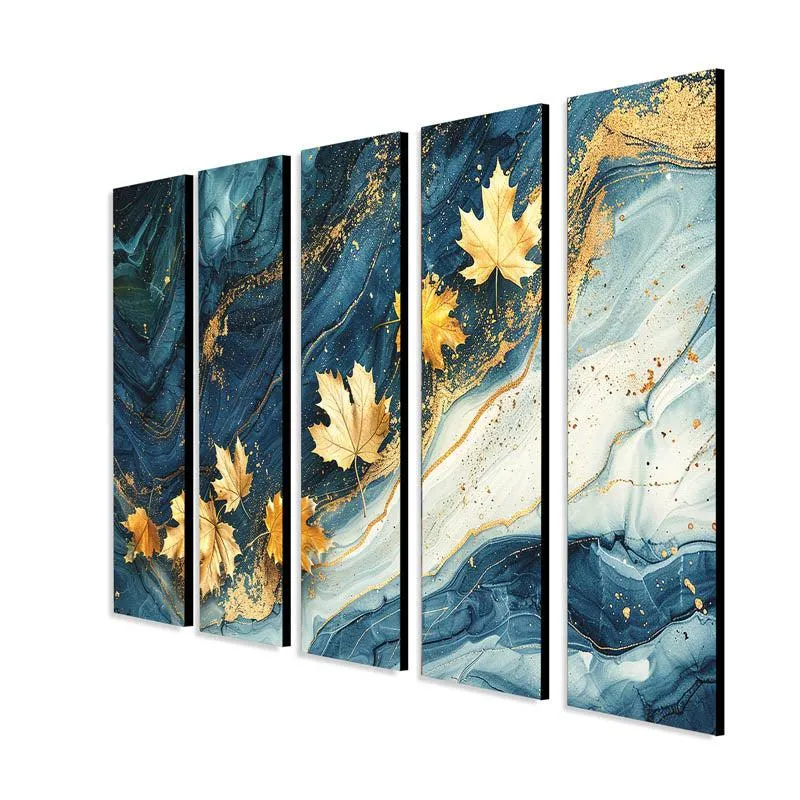 Autumn Clora Wall Painting - Set Of Five media 5