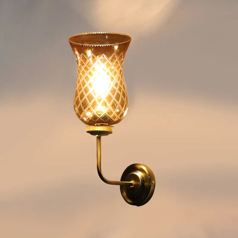 Honey Glow Arched Base Glass Wall Lamp media 7