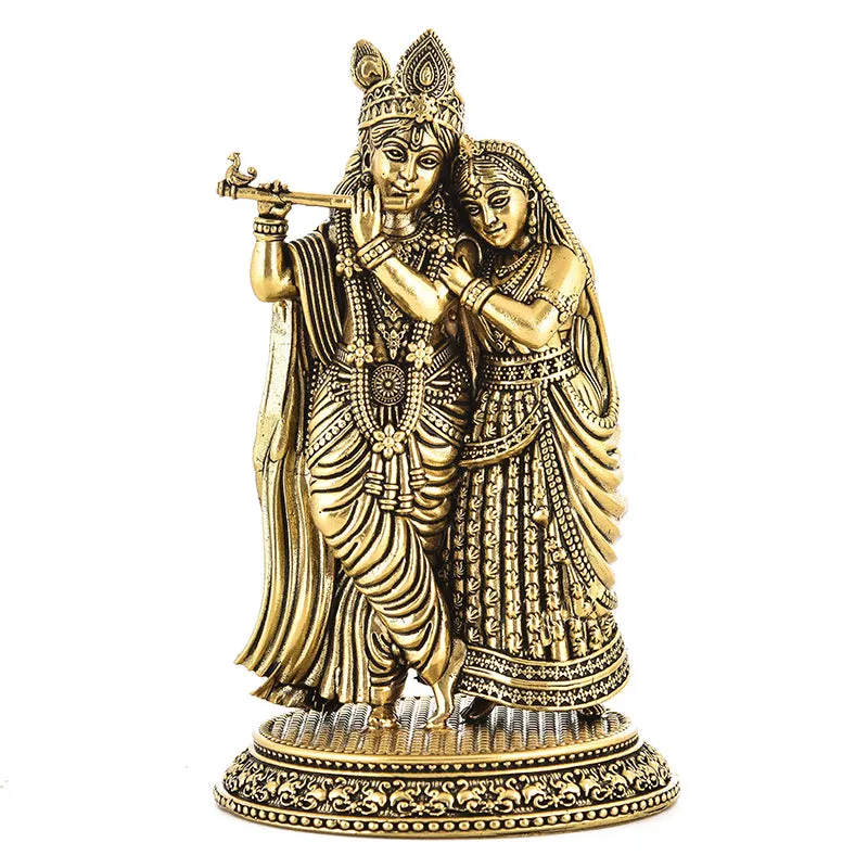 Blessed Radha Krishna Brass Idol media 3