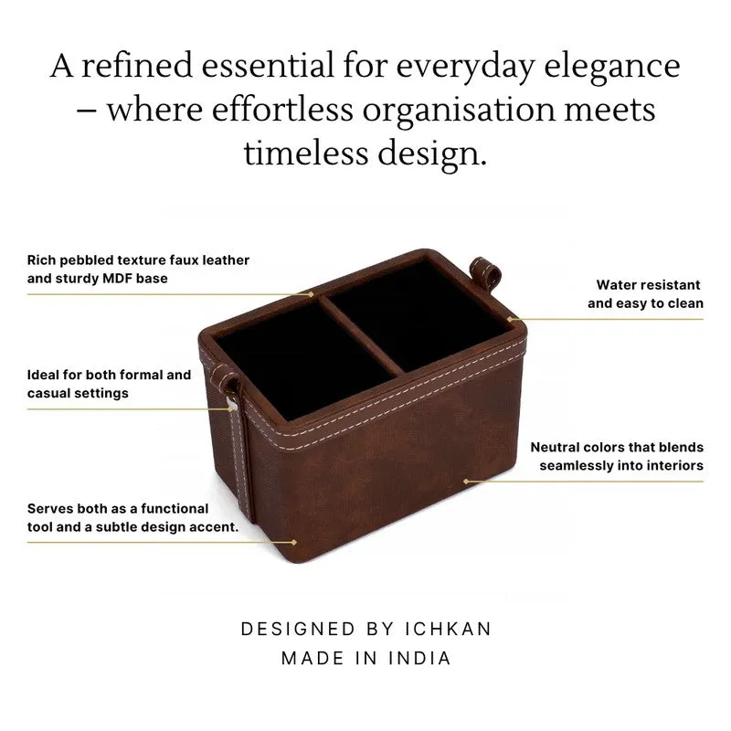 Wicka Dote Stationery Holder - Dark Brown media 8