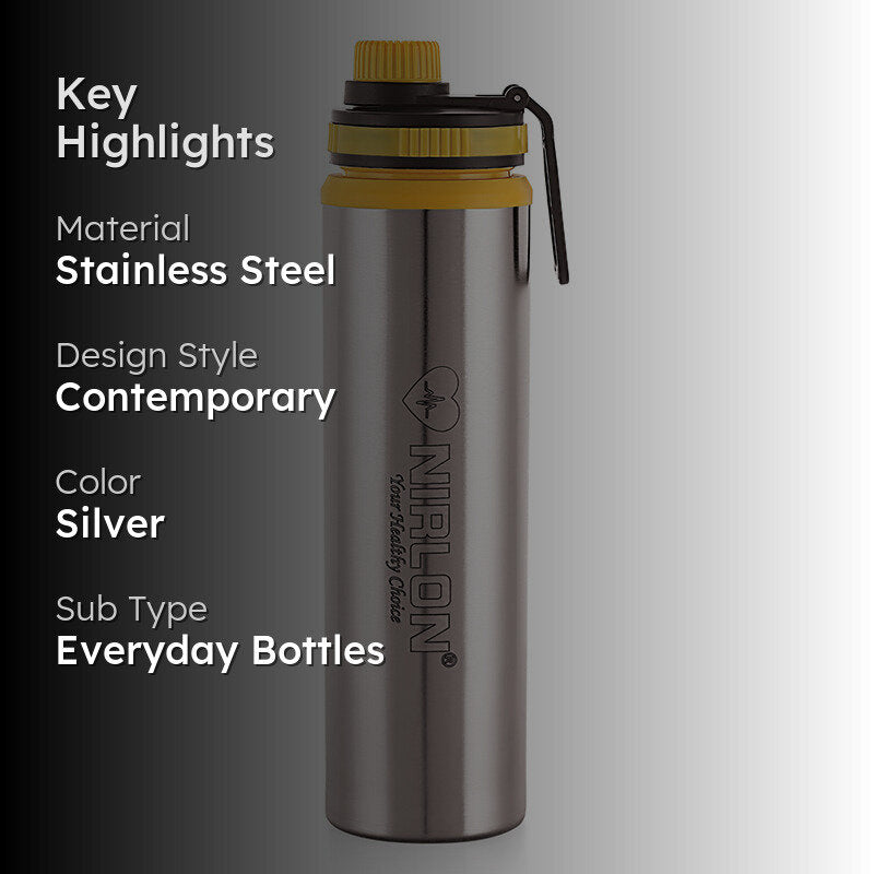 Solene Stainless Steel Water Bottle (Yellow) - 900 mL media 2