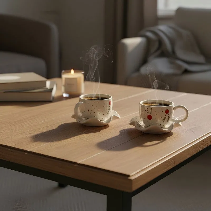 Petaline Ceramic Cup & Saucer - Set of Two media 4