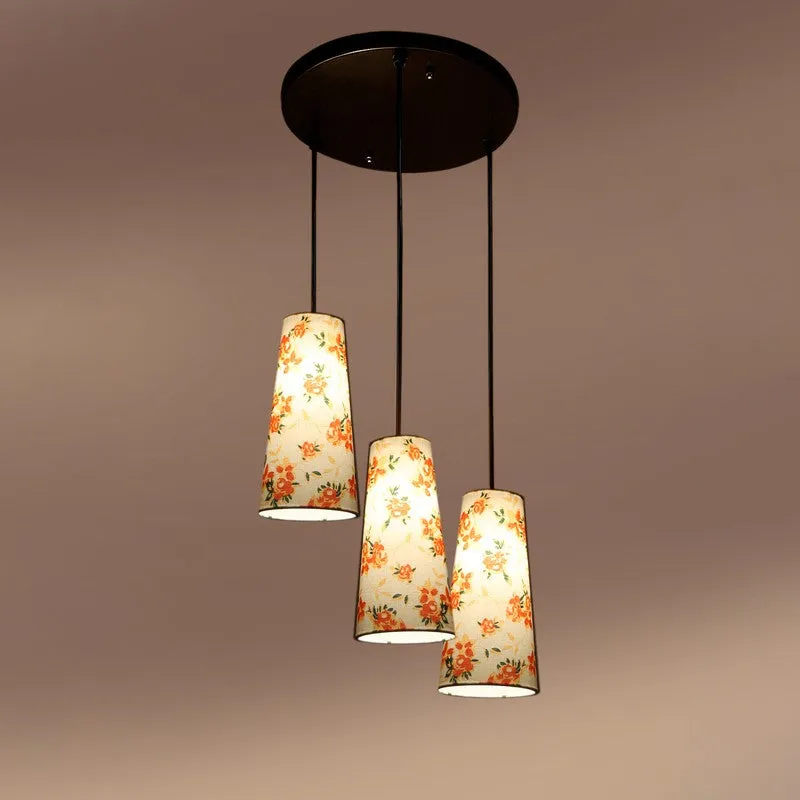 Nordic Neutral Triple Metal Ceiling Lamp - White & Orange media 4