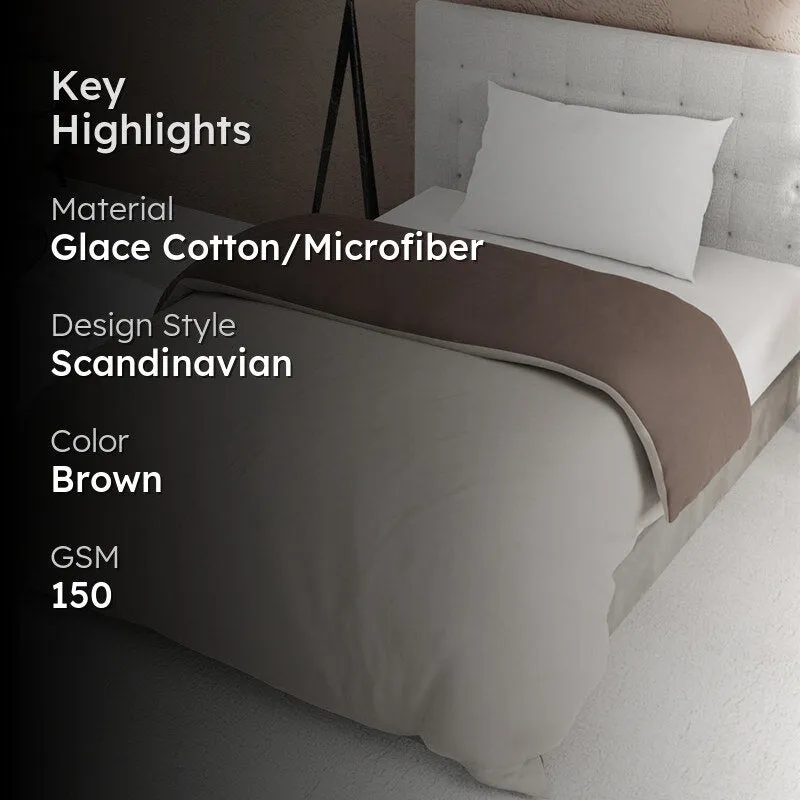 Mortimer Reversible Solid Comforter (Brown) - 150 GSM media 2