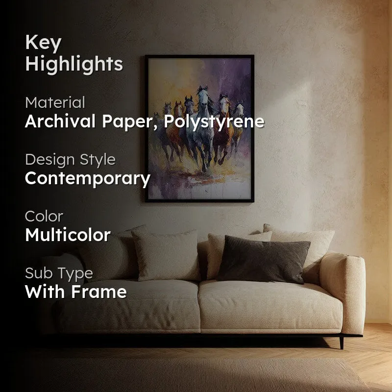 Untethered Horse Wall Painting With Black Frame media 2