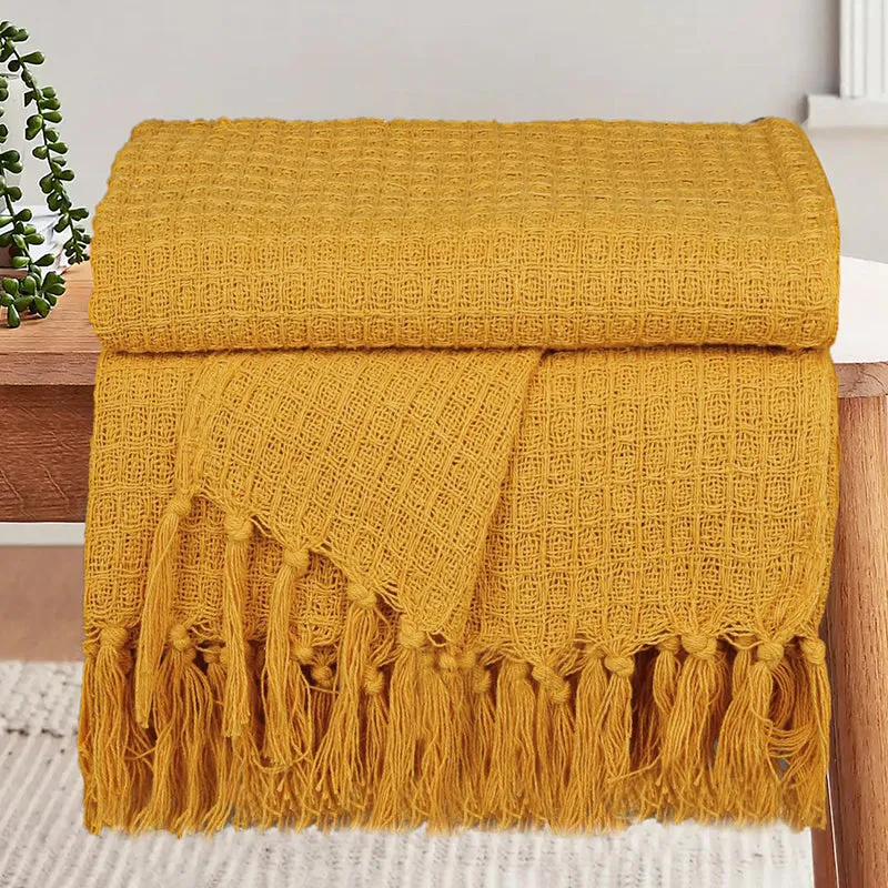 Frayra Cotton Throw - Mustard Yellow media 5