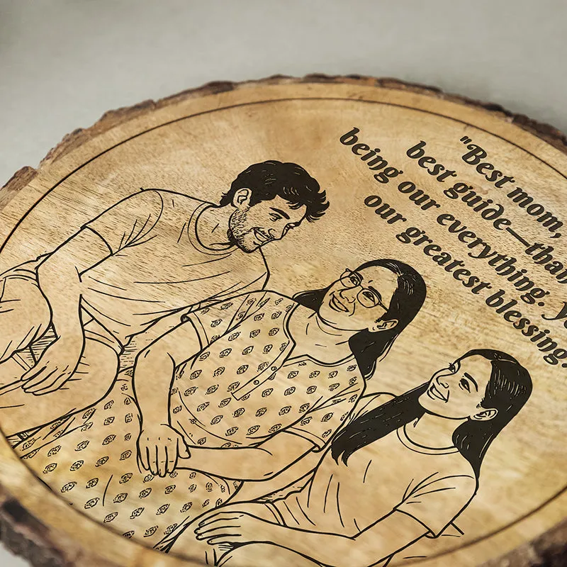 Best Mom Best Friend Best Guide Wood Showpiece - Round media 4