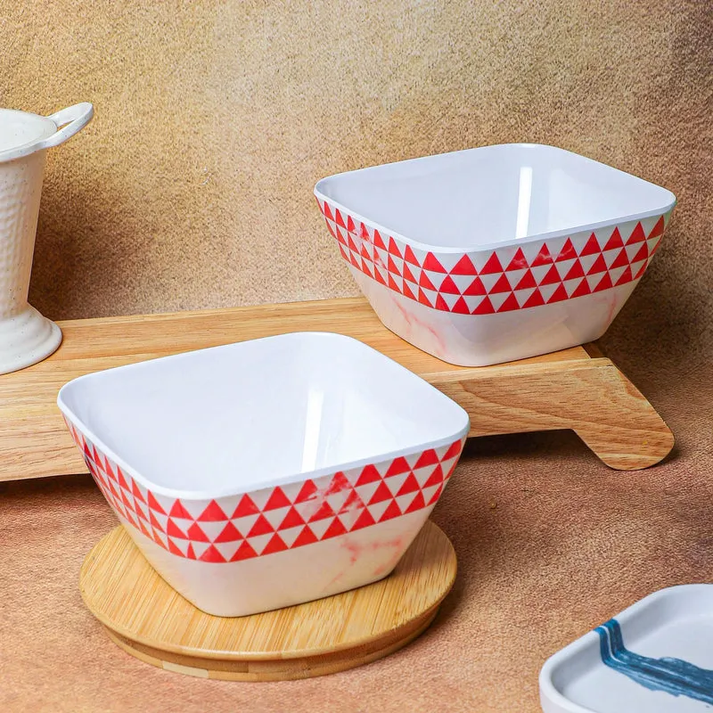 Mivono Melamine Snack Bowl (Pink/1020 mL) - Set Of Two media 3