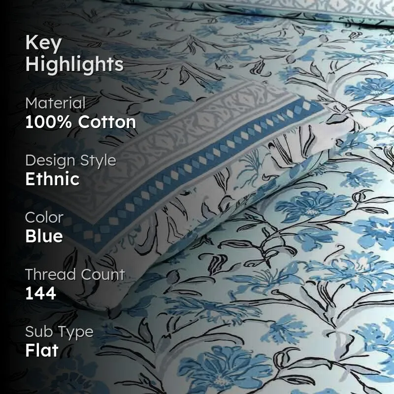 Motif Mania Jaipuri Cotton Bedsheet - 144 TC media 2