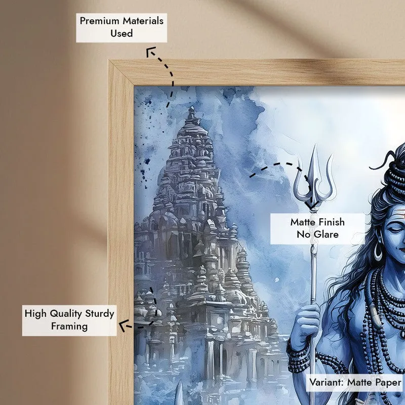 Nandivahana Spiritual Archival Paper Wall Painting - Natural Brown Frame media 6