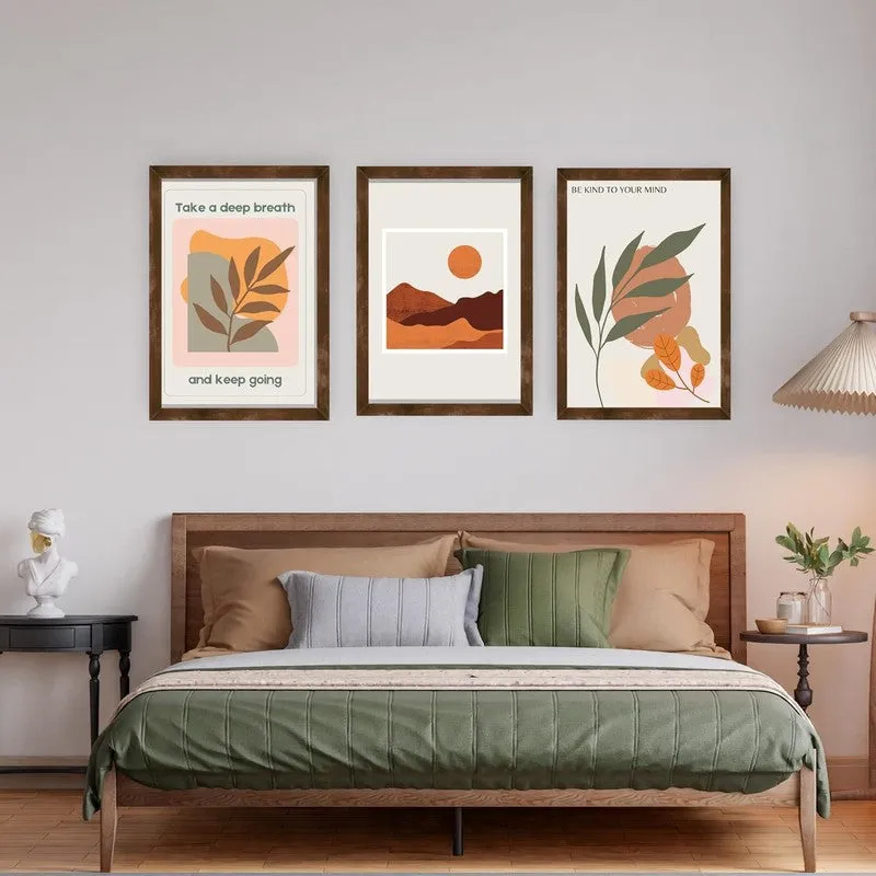 Desert Muse Paper Wall Painting With Frame - Brown media 1