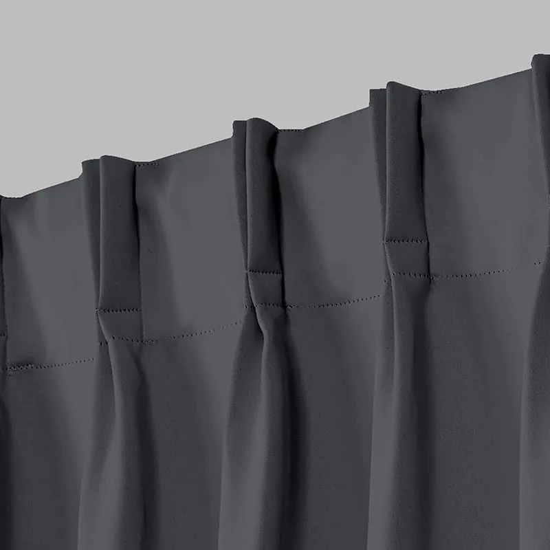 Noir Double Pinch Pleat Blackout Curtain - Grey media 4