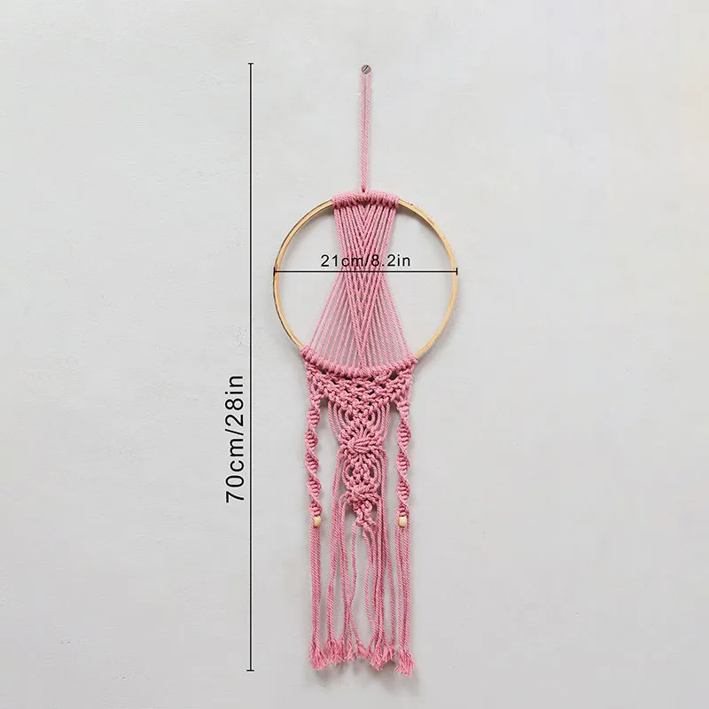 Knottic Macrame Fabric Wall Accent (Pink & Blue) - Set Of Two media 5