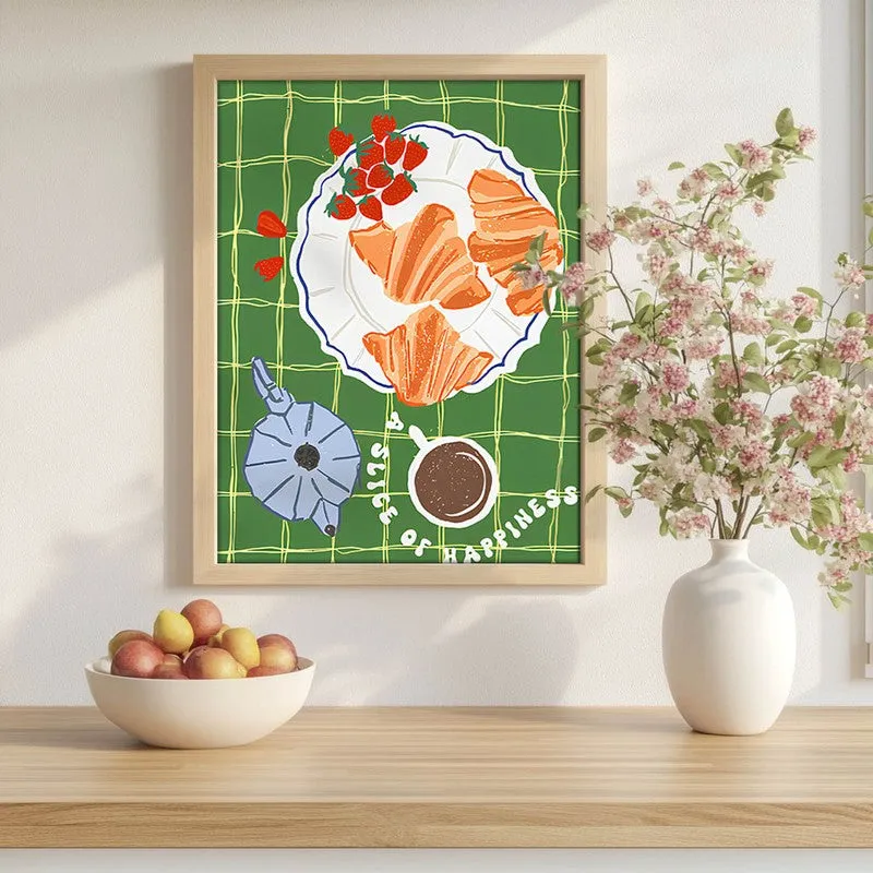 Olive Dining Archival Canvas Wall Art - Brown media 1