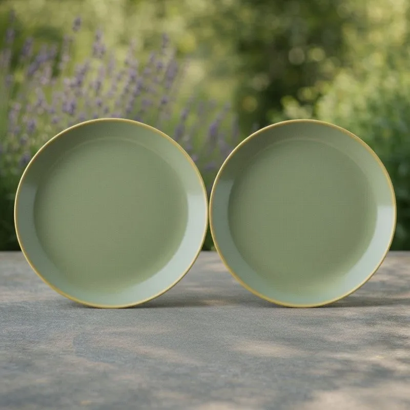 Ceramic Dinner Plates (Green) - Set of Two media 5